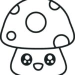 desenho kawaii cogumelo imprimir e pintar