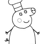 desenho para colorir peppa pig cozinhando