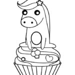 unicornio cupcake para imprimir e pintar